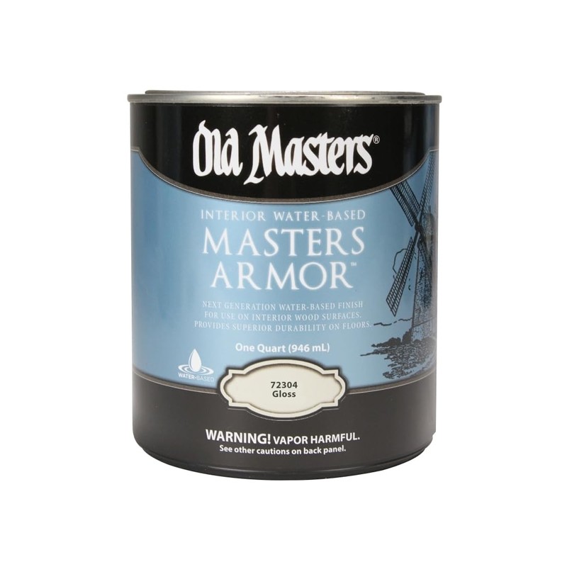 Old Masters 72304 Masters Armor Interior Water-Based Finish, Gloss, Clear,