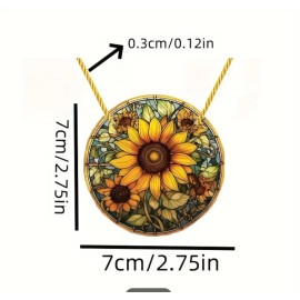 Unbranded Sunflower Window Hanging Sun Catcher for Wall Gardening Home Patio Garden