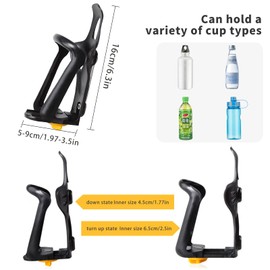 Bicycle Water Bottle Holder, 2 Pack Mountain Bike Bottle Holder, Easy Installation, Bicycle Drink Holder for Cycling, Fits Any Bike (Black)