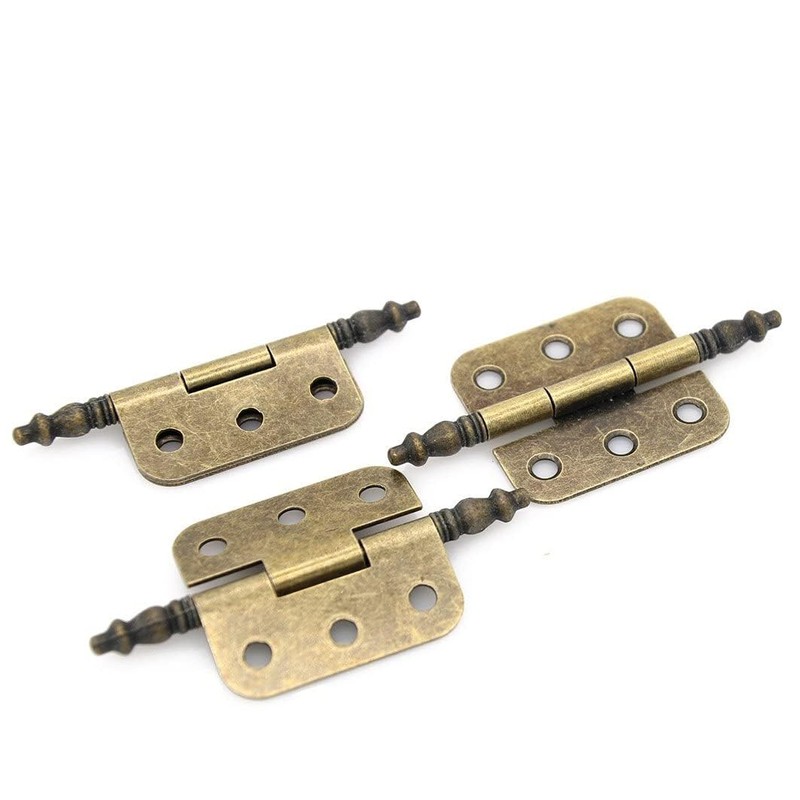 8 PCs Vintage Antique Brass Flap Hinges with Lengthened Axis