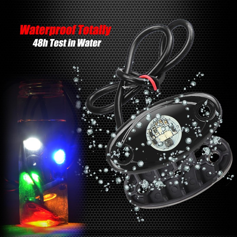 4 Pods LED Rock Lights, Ampper Waterproof LED Neon Underglow