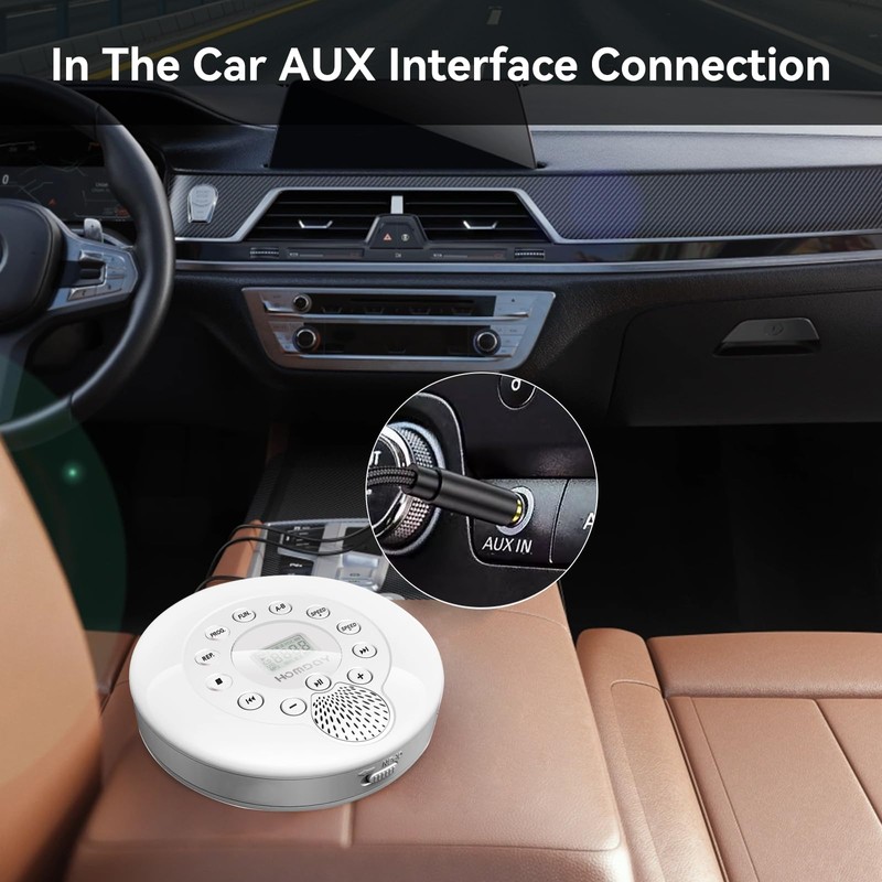 Aurivoxis Portable CD Player with Headphones, CD Player for car