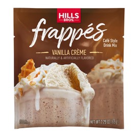 Hills Bros. Frappés Instant Drink Mix – Indulgent Café-Style Beverage – Gluten-Free, Kosher-Certified – Easy to Make Hot or Cold – Premium, Rich Taste, Gourmet Coffee Experience – Vanilla Cream