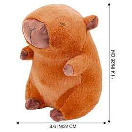 CERAYOU Cute Animals Decorative Door Stoppers, 2.65lb Soft Durable Fabric Weighted Interior Wall Protector for Home & Office, Anti Collision Heavy Duty Compact Floor Decor Book Stopper Capybara Orange