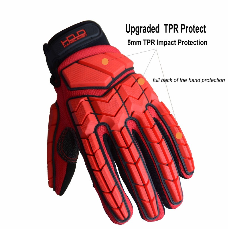 HANDLANDY Anti Vibration Gloves, SBR Padding, TPR Protector Impact Gloves,