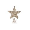 Gisela Graham Christmas White Gold Colour Glitter Tree Top Star