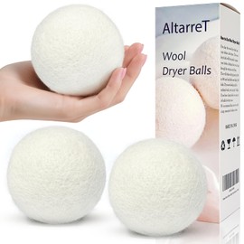 Wool Dryer Balls Handmade 3 Pack XL, Laundry Dryer Lint Balls, Reusable New Zealand Wool Natural Fabric Softener Essentials, Replace Dryer Sheets, Wrinkles Free, Shorten Drying Time