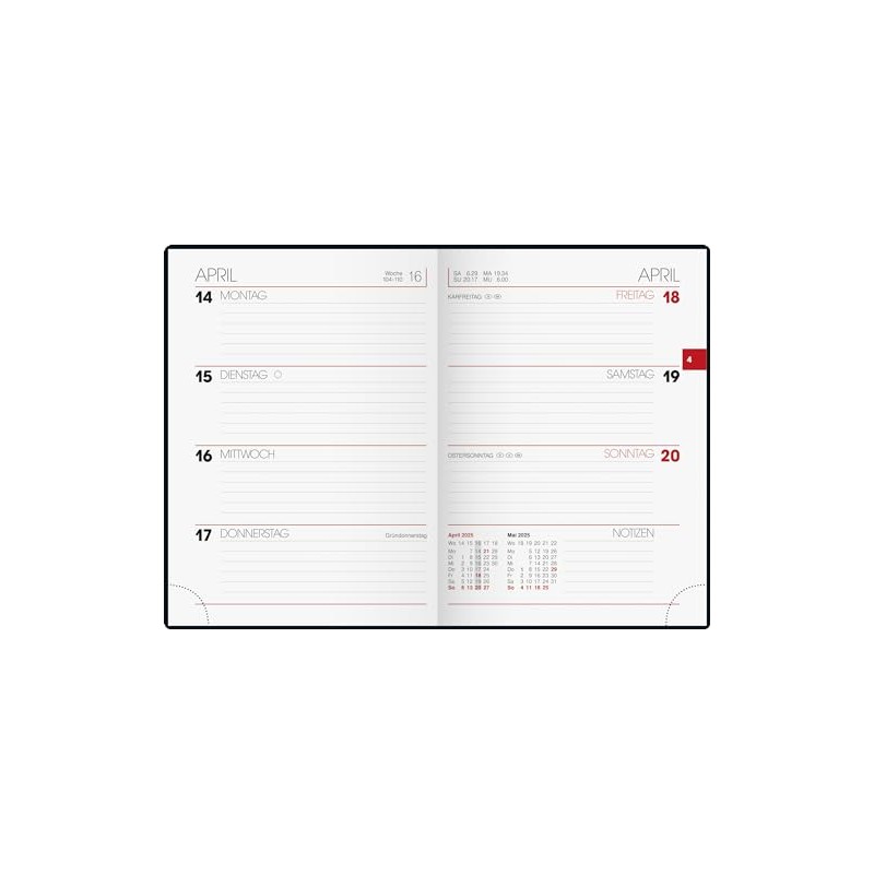 BRUNNEN Pocket Diary Model 731 (2025), 2 Pages = 1