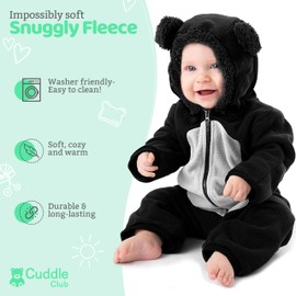 Fleece Baby Bunting Bodysuit – Infant One Piece Kids Hooded Romper Outerwear Toddler Jacket