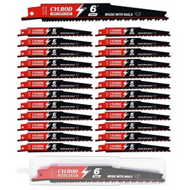 25 Pack 6 in 6/12 TPI Reciprocating Saw Blades for Sawzall Blades Metal Cutting,M42 Steel Cobalt Bi-Metal Blades for Nail-Embedded Wood Cutting,Stud Cutting Replace for Milwaukee for Diablo Blade