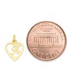Dainty Solid 10k Gold Heart Initial Charm with Jump Ring
