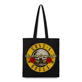 Rocksax Guns N' Roses Tote Bag - Roses Logo, black, Heavyweight canvas shooper made from Fairtrade recycled material