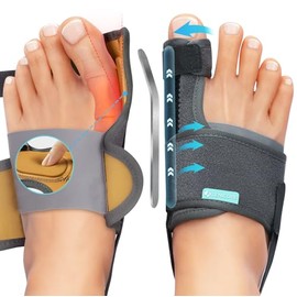 1 Pair Bunion Corrector Big Toe Straightener With 2 Angle Plates Day Night