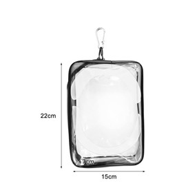 Seimeinoki Sewing Pouch, 7.9 inches (20 cm), Transparent Bag, Large Plush Storage Bag, Doll Storage, Pain Bag, Clear Bag, Presentation Goods, Pouch, Outing, Showing Bag, Carabiner and Plastic Sheet