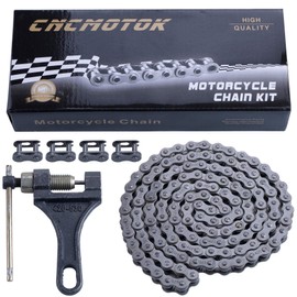 CNCMOTOK 420 Motorcycle Chain+ Chain Breaker,420 Standard Roller Chain 132 Link for 110cc 125cc Dirt Pit Bike ATV Quad Go Kart Scooter Mini Bike