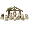 PABEN Children's Nativity Set with Resin Hut Havana Colour