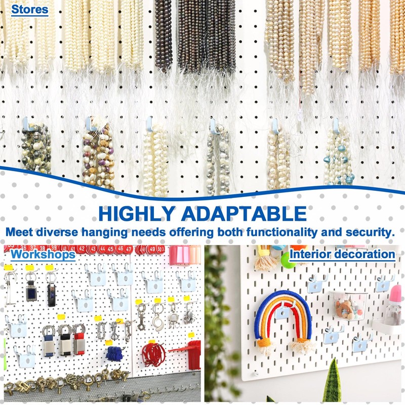 Tandefio Pegboard Hooks Metal Prong Hook Peg Board for Hanging