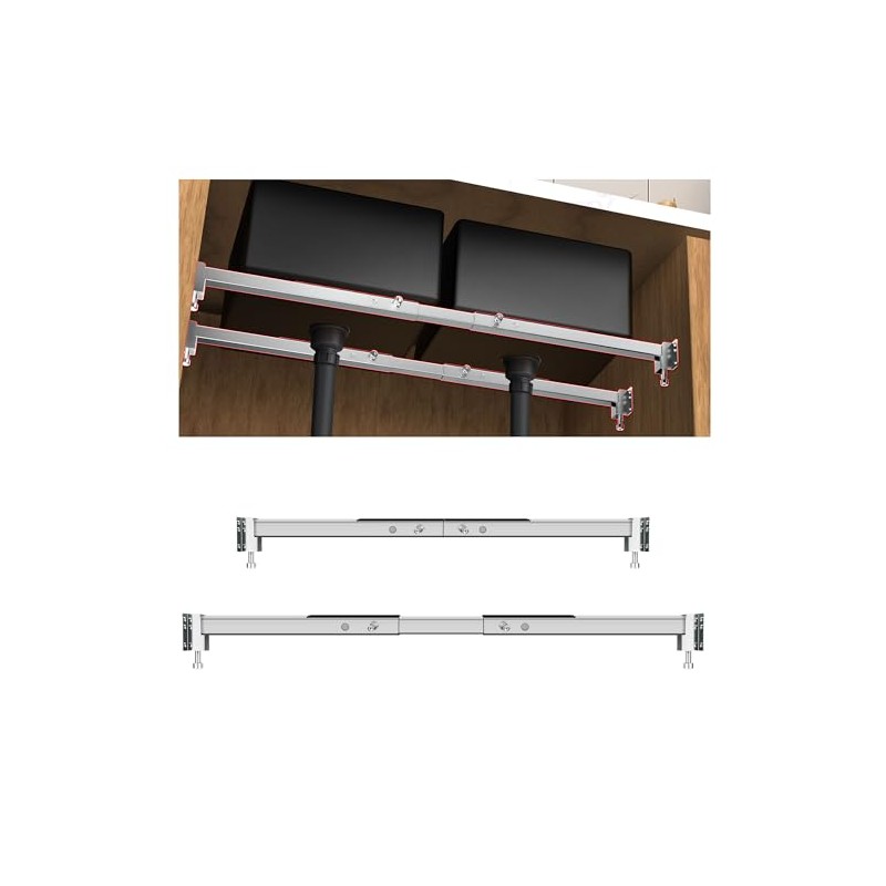 Qualward Undermount Sink Brackets,Adjustable Undermount Sink Support, Stainless Steel Installation