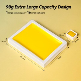 Paul Rubens Artist Watercolour Paint Set, Lemon Yellow Single Colours in Portable Ceramic Palette, High Light Fastness, Perfect Travel Professional Watercolours for Artists, Beginners, Adults