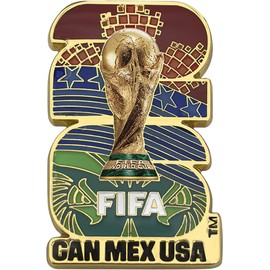 Premium 2026 North American Soccer Tournament Host Nation Pin 1.5 Inch Die Cast Metal Lapel Emblem 2D Lacquered Enamel Inlay Commemorative Fan Brooch Jacket Backpack Hat Accessory