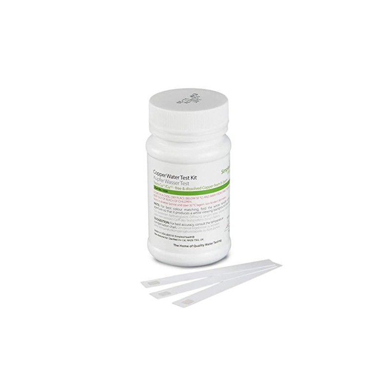 SimplexHealth Copper Check - Water Testing Strips (25 Strips)