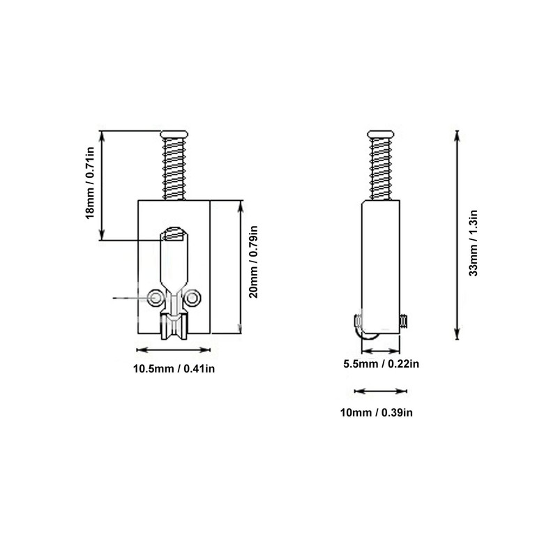 6Pcs Guitar Bridge Roller Saddles Height Adjustable Vintage Style Electric