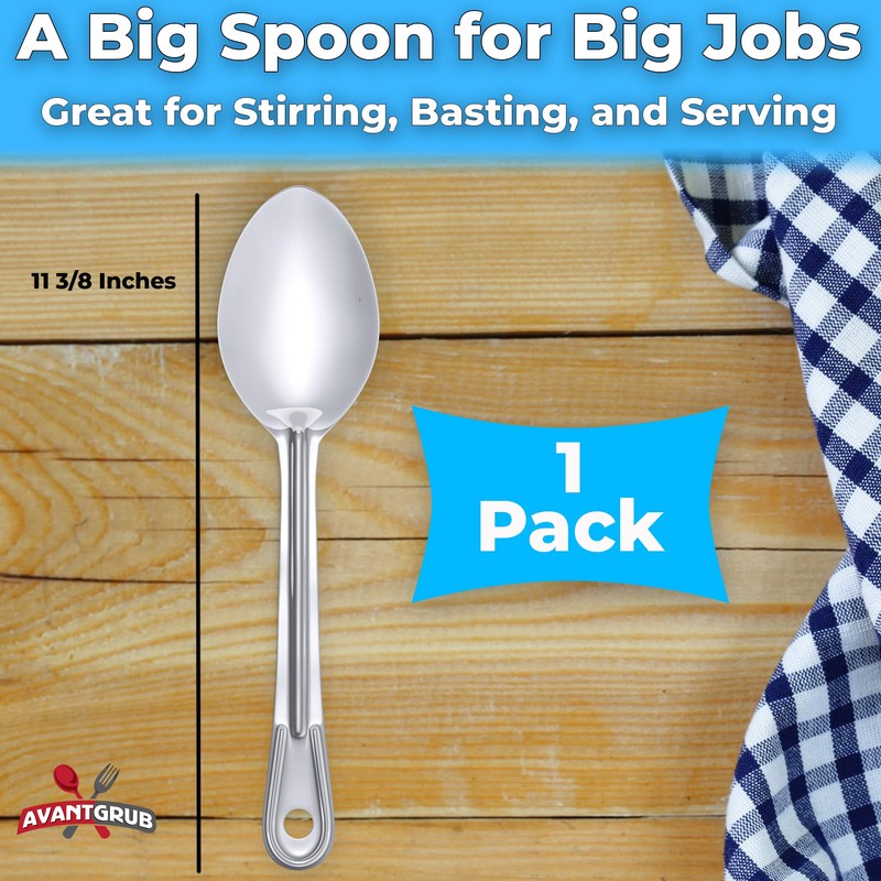 Super Strong, Ergonomic 11 in Serving Spoon 1 Pk. Big,