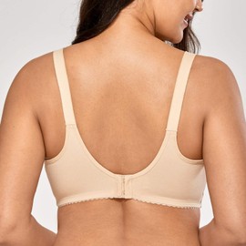 Gratlin Women's Plus Size Cotton Nursing Bra Support Wireless Breastfeeding Maternity Bras Beige 36G