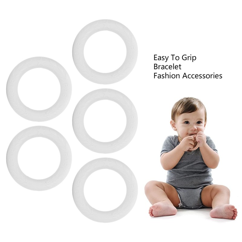 5pcs Baby Soft Silicone Teething Ring Toy Infant Safe Elastic