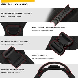 Tactical Dog Backpack Harness for Large Breed Original Design Metal Buckle Vest with Side Bags Pouches for Service Working Training (Black (Vest only), Medium)