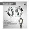 DOJA Industrial M6 Wire Rope Thimble Pack of 50 Size