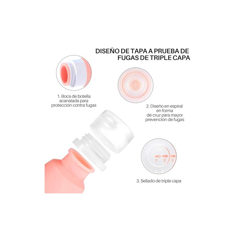 16 Piezas Botellas de Viaje de Silicona, Frascos para Viaje,