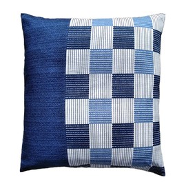 JOYDREAM Zabuton Cover, 21.7 inches (55 cm), 23.2 inches (59 cm), Set of 5, A Shijira Lattice, Blue, 21.7 x 23.2 inches (5