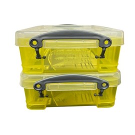 Really Useful Box Liquid Storage Containers with Lids, 1.75 Litres, Pack of 2, (Yellow)