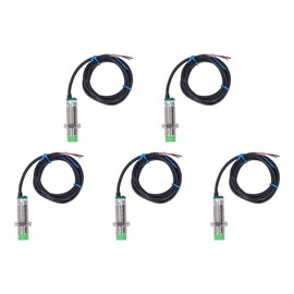 Proximity Sensor Switch, 5-Piece Inductive Proximity Sensor PNP Normally Open Short Circuit Protection M18 Detection Distance Approach