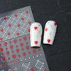 Valentines Nail Stickers 6 Sheets Red Nail Decals Stickers for