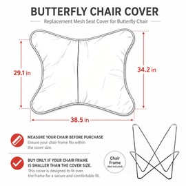 Butterfly Chair Cover Waterproof,Olefin Covers for Foldable Butterfly Chairs,Only Cover (Dark Grey)