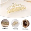 LALAFINA 2pcs Pearl Hair Claw Clips for Women Stylish Jaw