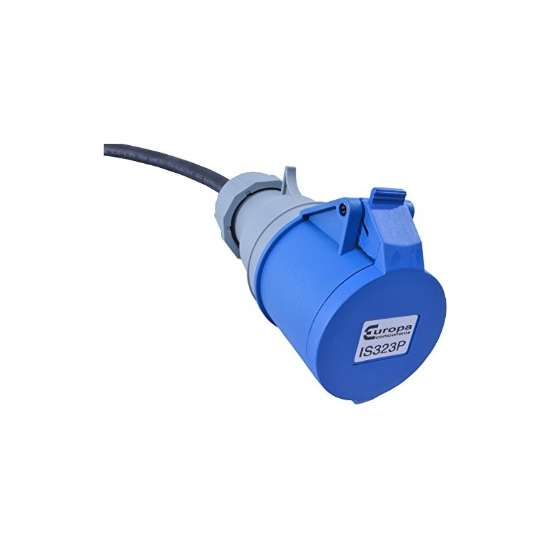16 AMP Plug To 32 AMP Socket 240V Blue 4mm
