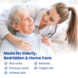 PURESKIN Bed Sore Cream Fast-Healing: Pressure Sore Treatment and Barrier for Elderly, Bedridden & Wheelchair Users – Natural Soothing Formula for Sensitive Skin – Large 5 oz Size