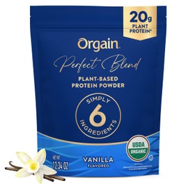 Orgain Organic Vegan Perfect Blend Protein Powder, 20g Clean Plant Protein, 6 Ingredients, <1g Sugar, Gluten Free, Non-GMO; No Artificial Flavors, Stevia Extract, Dairy or Soy Ingredients- Vanilla