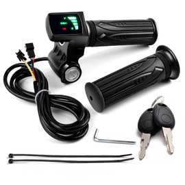 Royitay Ebike Full Twist Throttle Replacement for Ridstar Q20/Q20Lite/Q20Pro/H20/H26Pro/H20,48V, LCD Display with Key 2 Keys,Electric Bike Throttle Grips for Ebike Motorcycle Scooter Electric Bicycle