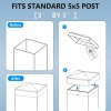 Rectoo (10 Pack) 5X5 Vinyl Fence Post Caps, White PVC,