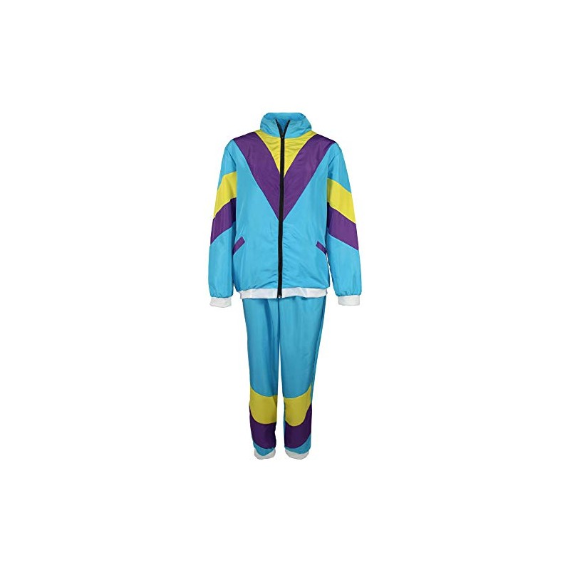 Foxxeo 80s Costume for Adults Premium 80s Tracksuit Assi –