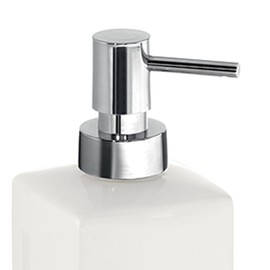 Gedy G-Lucy White Ceramic Soap Dispenser for Bathroom, Dimensions: 17.5 x 7.3 x 7.3 cm and Weight 0.308 kg, Design R&S - Unique