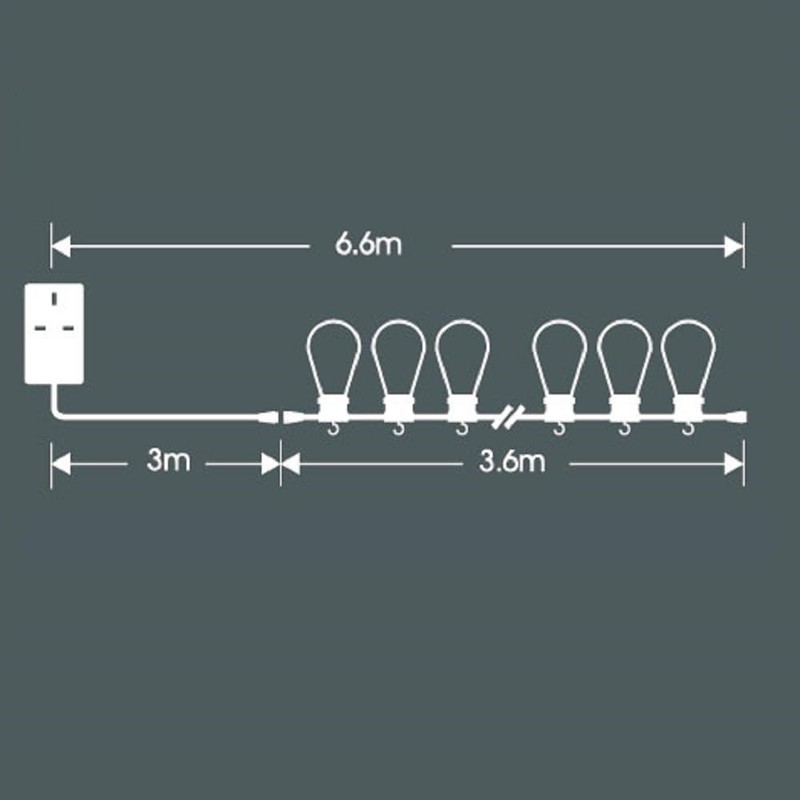 NOMA Connectable Bulb Festoon Garden Lights, 10 Warm White LED's,