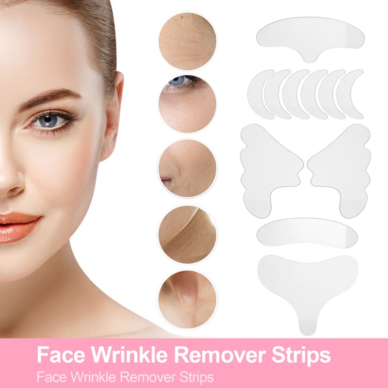 Face Wrinkle Remover Strips Reusable 11pcs Anti-Wrinkle Face Pads Silicone