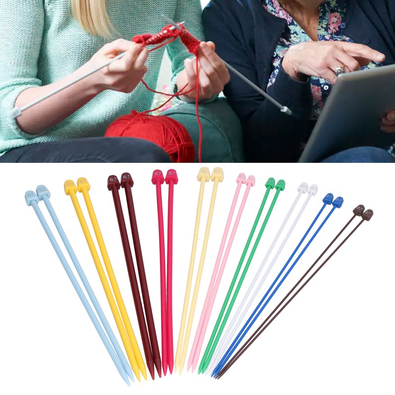 20Pcs Knitting Needles Multicolour Portable 26cm Sweater Needle Plastic Weaving