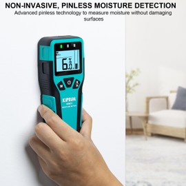 Kiprim Pinless Moisture Meter Home Moisture Level Tester Damp Meter for Floor,Wood, Walls, Concrete – Accurate Non-Destructive Testing Moisture Meter WM01