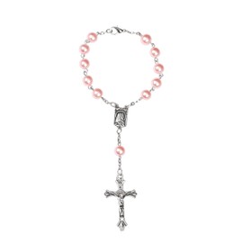 Catholic Rosary Beads Bracelet,Catholic Auto Rosary with Metal Crucifix Cross Virgin Mary Pendant,Car Rosary Mirror Hanging Ornament,Rearview Mirror Accesories,Car Interior Decor,Christian Gifts